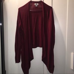 burgundy cardigan
